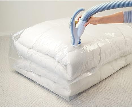 Amazon 布団圧縮袋 ふとん圧縮 電動ポンプ Q Pon フラットバルブ布団圧縮袋マチ付 防ダニシート1枚付 B523 Set 圧縮袋 オンライン通販
