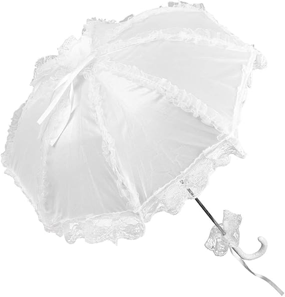 VON LILIENFELD Ombrello A Forma Di Cuore - Parasole Donna Per Matrimoni, Carnevale, Feste, 100cm Diametro - Foto 7