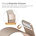 Seoaura Compatible Apple Watch Band 42mm 44mm, Stainless Steel Milanese Loop Replacement Strap with Magnetic Closure iWatch Series 4 3 2 1 Sports (Vintage Gold, 42mm/44mm)