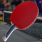 Custom Gambler Professional Table Tennis Pro Competitor Paddle with Zebra Carbon Blade and Wraith Pro Rubber plus Blue Case