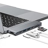 doedoeflu USB C Hub, Plug&Play type C Hub with 40Gbs Thunderbolt 3,Pass-Through Charging,USB-C Data Transfer,SD/Micro Card Reader,4k HDMI(30Hz),2 USB3.0 ports for 13”&15” MacBook Pro 2016/2017 (gray)
