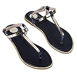 BeautyGal Women Summer Fashion Sequin Flat Sandals