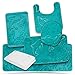 Effiliv Bathroom Rug Set 5 Piece - Memory Foam Bathroom Mat Set, Soft and Comfortable, Non-Slip Thick Absorbent Bath Mats, Machine Washable, Teal