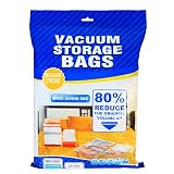 Makife Space Save Bags Vacuum Storage Bags Cloth Towel Pillow Blanket Travel 1 Free Hand Pump Save 80% Space Compression Works Any Vacuum Cleaner 5 Pack, 3240 inches