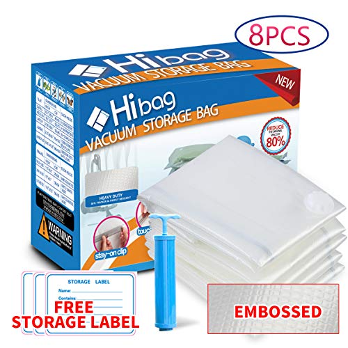 Hibag 8 Jumbo Space Saver Bags, Vacuum Storage Bags with Free Hand-Pump (8-Jumbo) - Thumbnail 7