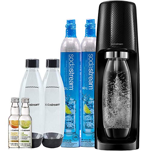 SodaStream Fizzi Sparkling Water Maker Bundle (Black), with CO2, BPA free Bottles, and 0 Calorie Fruit Drops Flavors SodaStream Fizzi Sparkling Water Maker Bundle (Black), with CO2, BPA free Bottles, and 0 Calorie Fruit Drops Flavors