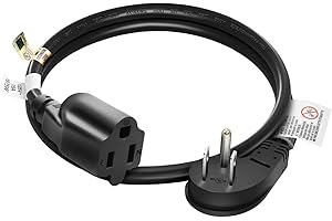 FIRMERST 1875W Low Profile Flat Plug 2Ft Extension Cord 14AWG 15A Black