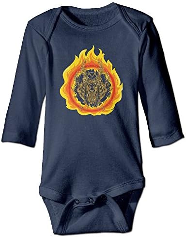 TREEWw Anubis God of War Fire Baby Boys Girls Long Sleeve Bodysuits Onesies 18 Months