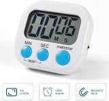 Houdian Digital Kitchen Timer Magnetic Backing Stand White 99:59 Count Up/Down view 3
