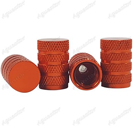 Aguetaor Orange Cylinder Style Wheel Air Valve Stem Cap Car Truck Bike Tire Screw Dust Cover Universal