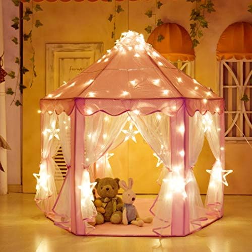 HZGOTech Kids Play Tent Toy Princess Tent Girls Large Playhouse, Kids Castle Play Tent for Kids Boys and Girls for Children Indoor and Outdoor Games, 55'' x 53'' (DxH)