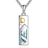 HKPATOP Sterling Silver Bar Pendant Necklace Messianic Seal Mezuzah/Celtic Knot/Mountain/Thistle/Tulip Jewelry Gifts for Women Men