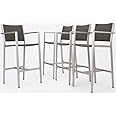 Christopher Knight Home Cape Coral Outdoor Wicker Bar Stools, 4-Pcs Set, Grey