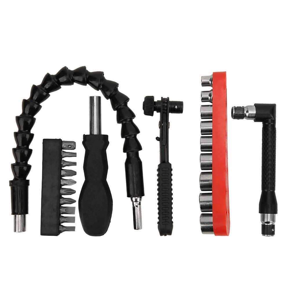 23Pcs Bit Holder, Flexible Screwdriver Drill Bit Extension Drill Bit Extender Holder Set Shaft Tip Carbon Steel, Screwdriver Extension Bits