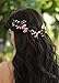 Missgrace Bridal Flower and Leaf Rose Gold Crystal Hair Vine Wedding Vintage Headpiece Women Leaf Headband Bohemian Rose Gold Headpiece Bridal and Wedding Hair accessories Festival Party Headpiece