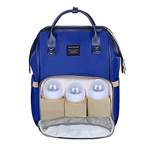 Diaper Bag Backpack,Large Capacity Nappy Changing Backpack Multi-Function Travel Backpack Water Resistant Unisex Baby Diaper Tote Bag for Baby Care Mommy Bag Dad Rucksack - Blue