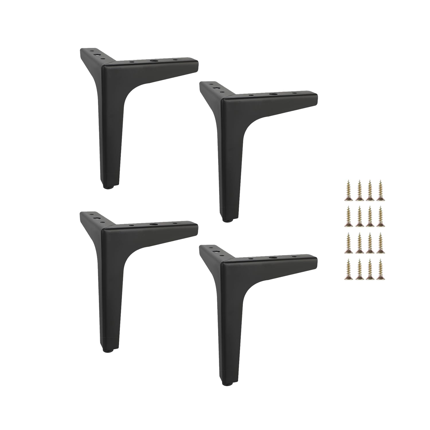 Hniuyun 4 Pcs Metal Furniture Legs, Modern Style Furniture Sofa Legs, Heavy Duty Replacement Legs for Bookshelf, Cabinet, Desk, Chair, Sofa, Nightstand