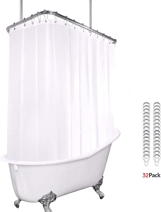 Amazon Com Riyidecor White All Around Shower Curtain Set 180 X 70
