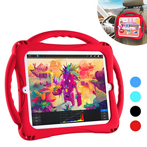 TopEsct iPad 2 Case for Kids. Soft Silicone Childproof Handle Stand Case for Apple iPad 2nd Generation,iPad 3rd Generation,iPad 4th Generation(iPad 2/3/4, Red)