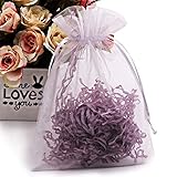 SumDirect 100Pcs 5.51"x7.48" Sheer Drawstring Organza Jewelry Pouches Wedding Party Christmas Favor Gift Bags (White)