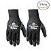 Wells Lamont Cold Weather Latex Grip Versatile Winter Work Gloves | Cut, Tear Resistant | 2-Pair Pack, X-Large (526XLN) , Black