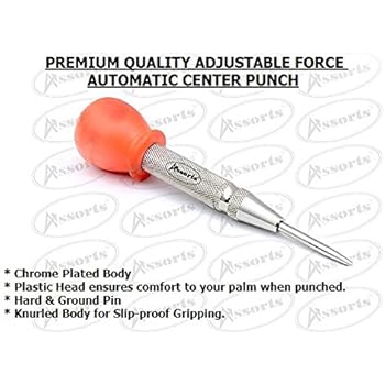 Easy Grip Automatic Center Centre Hole Punch Tool- Adjustable Punch