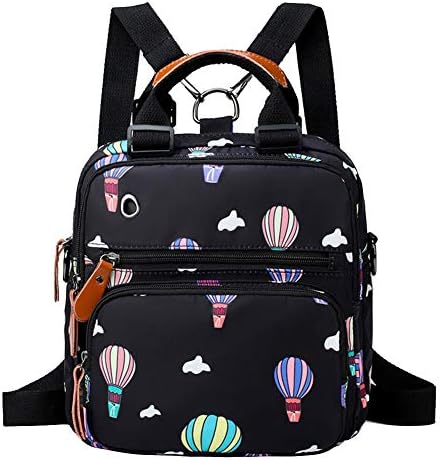Tuankay Mummy Balloon Printed Diaper Bag Waterproof Maternity Baby Backpack (Black)