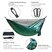 Double Single Camping Hammock,Portable Hammock with Net and Tree Straps,Lightweight Parachute Nylon Hammock for Backpacking Travel Beach Yard Outdoor Indoor Dark Green