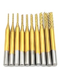 Carbide CNC - Juego de 10 puntas de perforación para placa de circuito PCB SCM (fibra de plástico, 0.031-0.125 in)