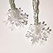 LoiStu 16ft / 40LED Christmas Snowflake String Light Fairy Lights for Party, Wedding, Interior, Garden, Festival Decoration (White)