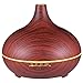 VicTsing 300ml Essential Oil Diffuser, Wood Grain Ultrasonic Aroma Cool Mist Humidifier for Office Home Bedroom Study Yoga Spa (Reddish Brown)