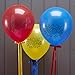 Ginger Ray CS-910 Comic Superhero Kaboom Party Balloons (10 Pack), Red/Blue/Yellow, 22cm Approx When inflated