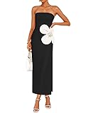 ZESICA Women's Summer Strapless Bodycon Maxi Dress
