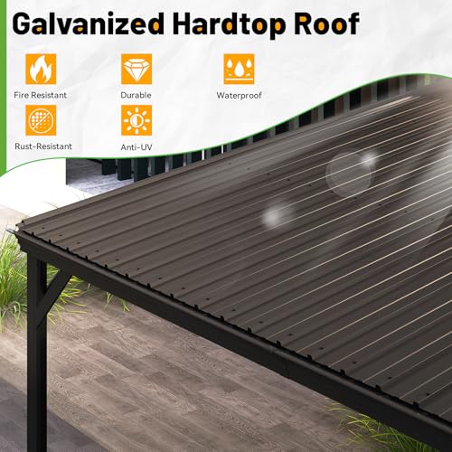 SHPAI 10x14 Wall Mounted Hardtop Gazebo Review: Lean-To Outdoor Shelter with Gutter image 22