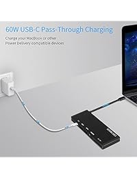 USB tipo C 3.1 Universal 6 en 1 estación de acoplamiento Hub adapter heron Cable con 4 K HDMI, 2 puertos USB 3.0, SD TF lector de tarjetas, tipo C 3.1port para MacBook y más (espacio negro)
