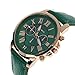 Womens Quartz Watches,COOKI 9298 Unique Analog Fashion Clearance Lady Watches Female watches on Sale Casual Wrist Watches for Women,Round Dial Case Comfortable Faux Leather-H13,Dark Green
