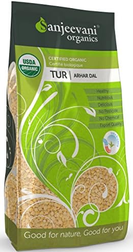 Organic Toor Dal, Organic Split Pigeon Peas (Tur Daal) 4 Pounds, USDA Organic, No Pesticides, No Chemicals