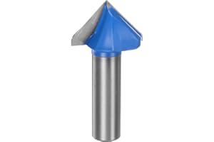HARFINGTON Router Bits 1-1/4" Dia 1/2" Shank 90 Degree V Type End Mill Carbide for Woodworking Carpentry Engraving Edge Trimm