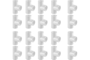 LESSO AMERICA LESSO 20PCS 1/2 Inch Tee PVC Fitting 3 Way Connector, Furniture Grade Corner Fittings for DIY Building Furniture Greenhouse Shed Pipe Fittings Tent Connection (Pack of 20)