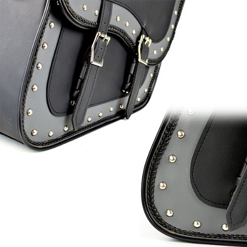 Two Tone Zip-Off Motorcycle Saddlebags