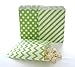 Green Gift Bags, Christmas Candy Bags, Small Party Favor Bags, Candy Bag Ideas, 75 Pack - Green Striped, Polka Dot & Chevron Bags