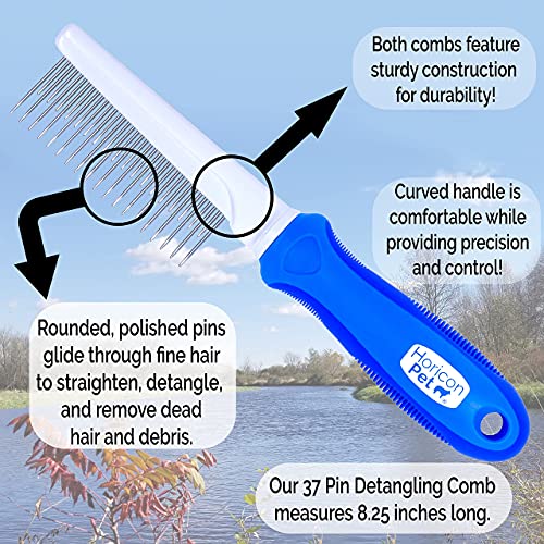 Horicon Pet Detangling and Grooming Dog Comb Set for Dogs, Cats, Small Animals - Image 4