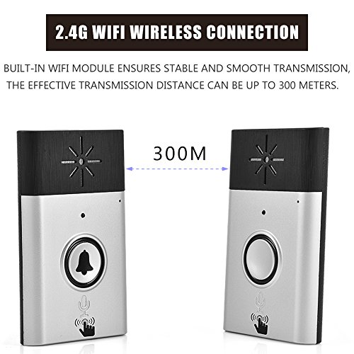 Richer-R Door Bell, Voice Intercom 2.4GHz Mini Portable Dual Way WIFI Wireless Doorbell Interphone System with Built-in High Sensitivity Microphone Speaker