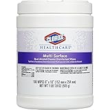 Clorox Healthcare Multi-Surface Quat Alcohol Cleaner Disinfectant Wipes, 100 Count Canister