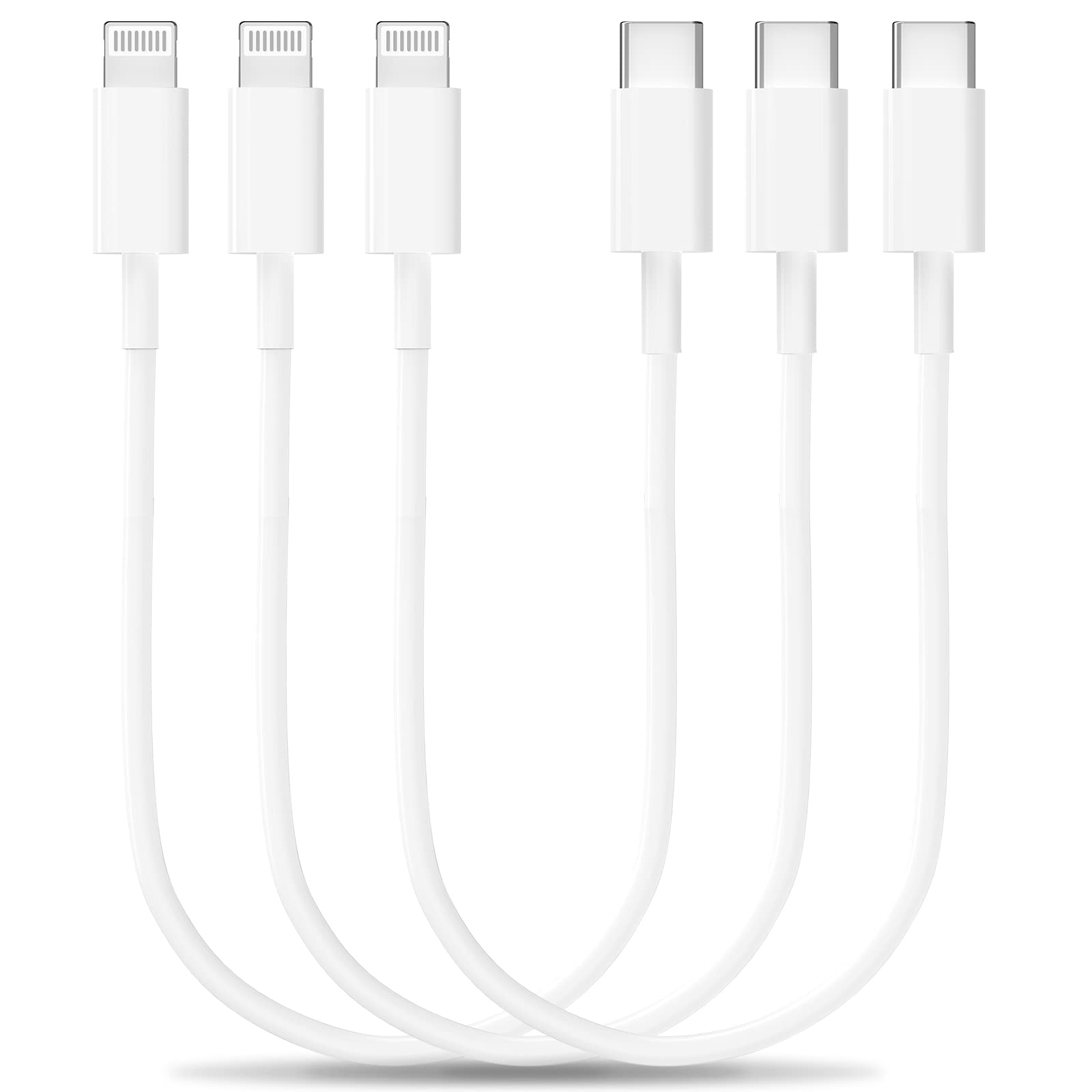 Photo 1 of [Apple MFi Certified] Short USB-C to Lightning Cable (3Pack 0.6FT), iPhone Fast Charger Cable USB-C Power Delivery Charging Cord High Speed Data Sync for iPhone 14 13 12 11 Pro XS XR X 8 iPad Airpods