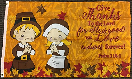 Set Di 2 Bandiere USA Happy Thanksgiving 3'x5' - Poliestere, Multicolore - Foto 3