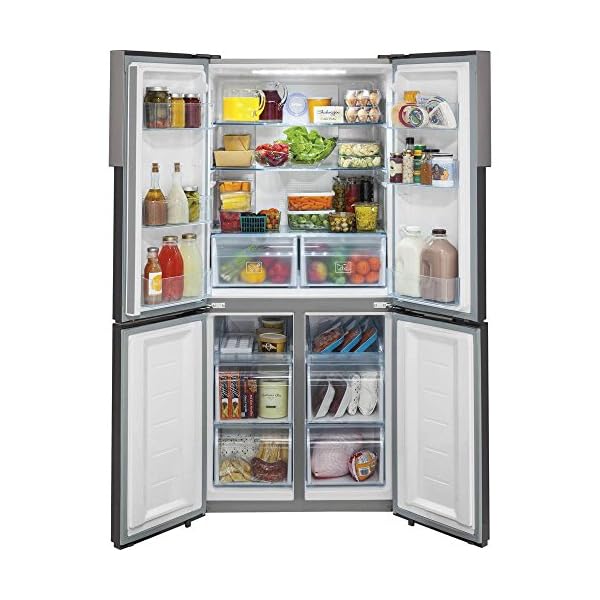 Haier 16.0 Cu. Ft. 4 Door Bottom Freezer Refrigerator Stainless Steel