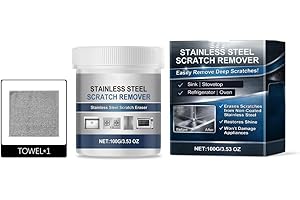 Stainless Steel Scratch Remover Kit, Removes Deep Scratches from Sinks, Ranges, Fridges, Stoves & Appliances, Restores Like-N