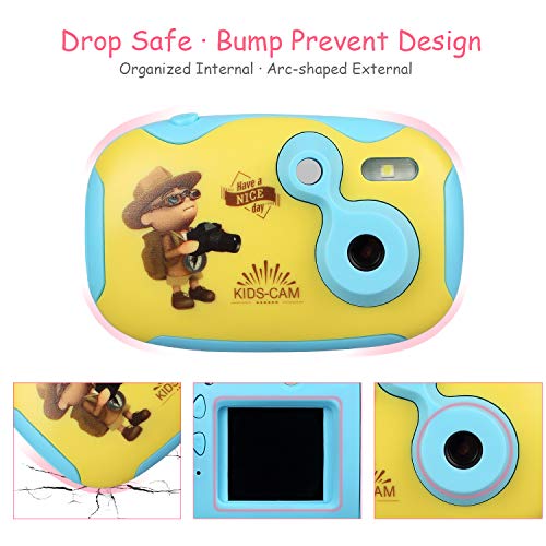 AGM Kids Camera, 1.4" Mini Children Video Camera Recorder 8GB Memory Card Toddler Digital Camera, DIY Creative Birthday Gifts for Kids (Blue) - Thumbnail 5