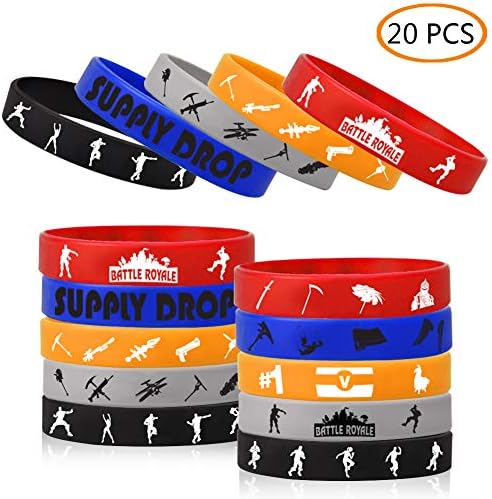 20 Pcs Gaming Party Supplies Bracelet For Kids Birthday Party and fans party Supplies Favors Size 7.9inch
